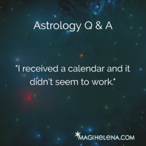 Astrology Q&A Calendar not Working