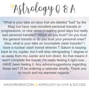 Astrology Q&A: Bad General Days But Good Personal Days?