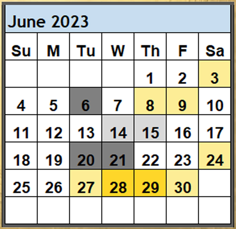 Magi Helena Best Worst Days June 2023 Scientific Multidimensional Astrology Astro-Calendar Astro Calendar Timing Calendar