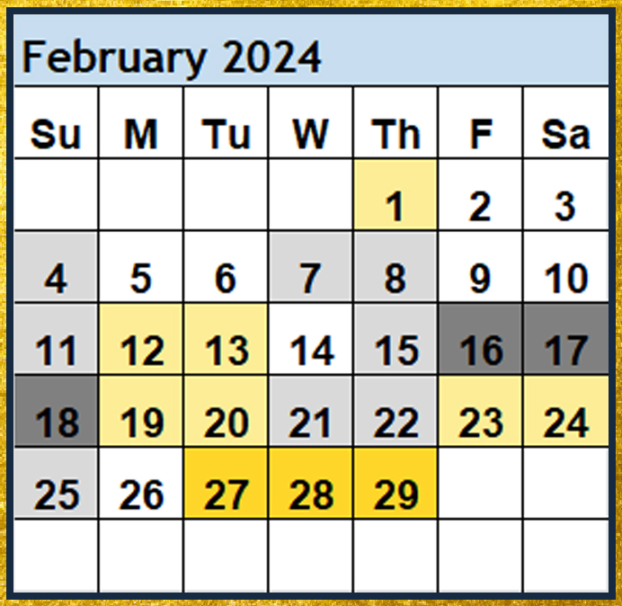 Magi Helena Best Worst Days February 2024 Scientific Multidimensional Astrology Astro-Calendar Astro Calendar Timing Calendar