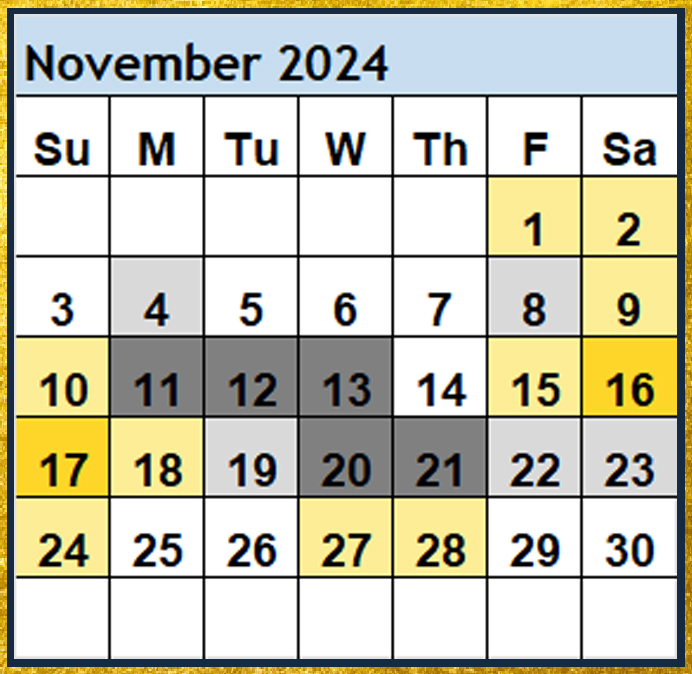 Magi Helena Best Worst Days Nov. November 2024 Win Days Fail Days Scientific Multidimensional Astrology Astro-Calendar Astro Calendar Timing Calendar