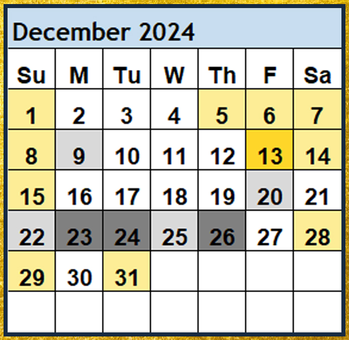 Magi Helena Best Worst Days Dec. December 2024 Win Days Fail Days Scientific Multidimensional Astrology Astro-Calendar Astro Calendar Timing Calendar